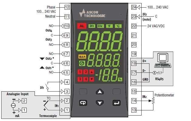 ASCON TECNOLOGIC регулятор контроллер KX6 общая схема подключений аскон3.jpg