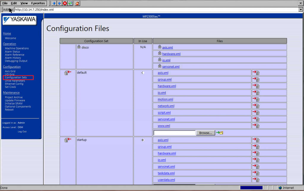    Configuration Sets